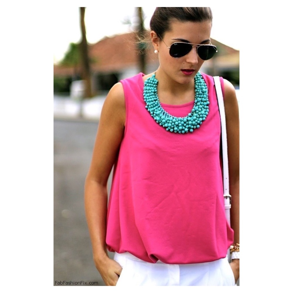 NWT THE COVERII FROM NORDSTROM HOT PINK BLOUSE